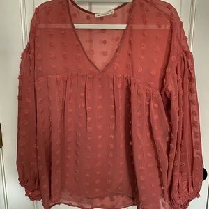 Mauve Blouse Polka Dot medium M